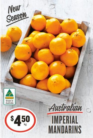 Australian Imperial Mandarins offers at $4.5 in IGA