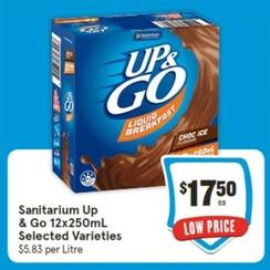 Sanitarium - Up & Go 12x250ml Selected Varieties offers at $17.5 in IGA