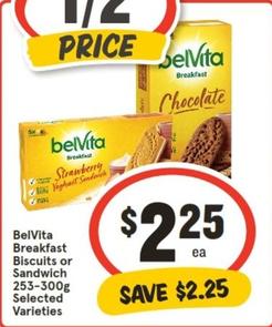 Belvita - Breakfast Biscuits Or Sandwich 253-300g Selected Varieties offers at $2.25 in IGA