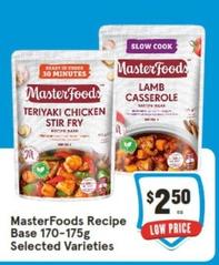 Masterfoods - Recipe Base 170-175g Selected Varieties offers at $2.5 in IGA