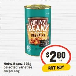 Heinz - Beanz 555g Selected Varieties offers at $2.8 in IGA