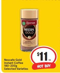 Nescafe - Gold Instant Coffee 180-200g Selected Varieties offers at $11 in IGA