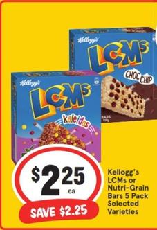 Kelloggs - Lcms Or Nutri-grain Bars 5 Pack Selected Varieties offers at $2.25 in IGA