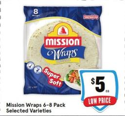 Mission - Wraps 6-8 Pack Selected Varieties offers at $5 in IGA