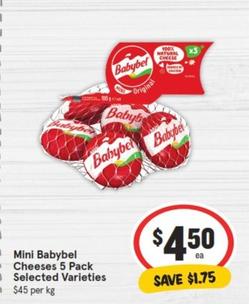Mini Babybel - Cheeses 5 Pack Selected Varieties offers at $4.5 in IGA