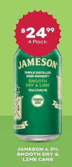 Jameson - 6.3% Smooth Dry & Lime Cans offers at $24.99 in Thirsty Camel