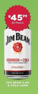 Jim Beam - 4.8% & Cola Cans offers at $45.99 in Thirsty Camel