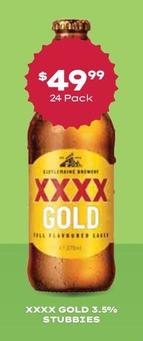 Xxxx - Gold 3.5% Stubbies offers at $47.99 in Thirsty Camel