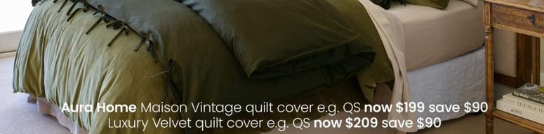 Aura Home - Luxury Velvet Quilt Cover offers at $209 in Myer