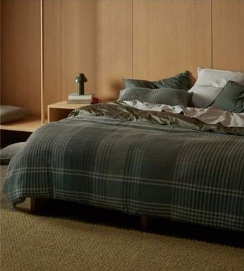 Sheet Society - Tully Cotton Waffle Quilt Cover Set in Percy Gingham offers at $260 in Myer