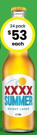 Xxxx - Summer Lager Stubbies 330ml offers at $53 in The Bottle-O