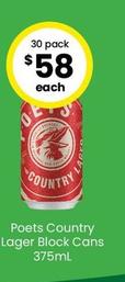 Poets - Country Lager Block Cans 375ml offers at $59 in The Bottle-O