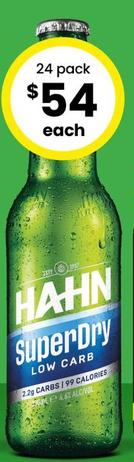Hahn - Super Dry 4.6 Bottles 330ml offers at $54 in The Bottle-O