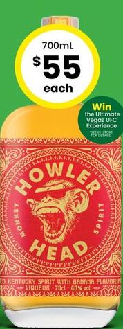Howler - Head Bourbon Whiskey Liqueur With Banana Flavour offers at $55 in The Bottle-O