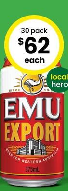 Emu - Export Block Cans 375ml offers at $62 in The Bottle-O