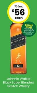 Johnnie Walker - Black Label Blended Scotch Whisky offers at $56 in The Bottle-O