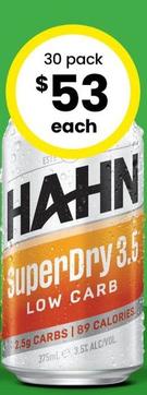 Hahn - Super Dry 3.5 Block Cans 375ml offers at $53 in The Bottle-O