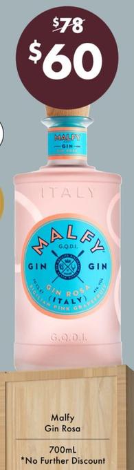 Malfy - Gin Rosa 700mL offers at $60 in Vintage Cellars