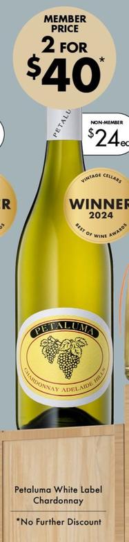 Petaluma - White Label Chardonnay offers at $40 in Vintage Cellars