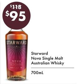 Starward - Nova Single Malt Australian Whisky 700ml offers at $95 in Vintage Cellars