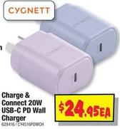 Cygnett - Charge & Connect 20w Usb-c Pd Wall Charger offers at $24.95 in JB Hi Fi