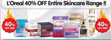 L'oreal - 40% Off Entire Skincare Range offers in Your Discount Chemist