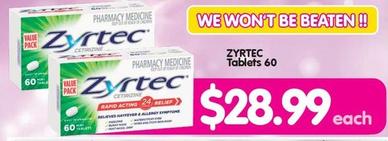 Zyrtec - Tablets 60 offers at $28.99 in Your Discount Chemist