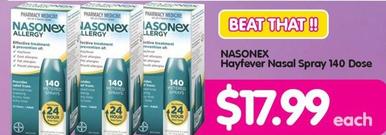 Nasonex - Hayfever Nasal Spray 140 Dose offers at $17.99 in Your Discount Chemist