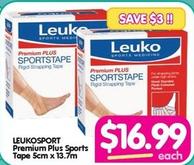 Leukosport - Premium Plus Sports Tape 5cm X 13.7m offers at $16.99 in Your Discount Chemist