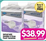 Molicare - Mobile 8 Drop Pant Varieties offers at $38.99 in Your Discount Chemist