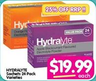 Hydralyte - Sachets 24 Pack Varieties offers at $19.99 in Your Discount Chemist