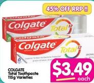 Toothpaste offers at $3.49 in Your Discount Chemist