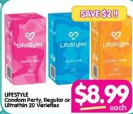 Lifestyle - Condom Party, Regular Or Ultrathin 20 Varieties offers at $8.99 in Your Discount Chemist