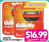 Gillette - Fusion 5 Cartridges 4 offers at $16.99 in Your Discount Chemist