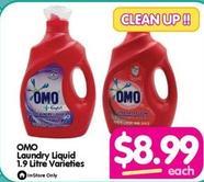 Omo - Laundry Liquid 1.9 Litre Varieties offers at $8.99 in Your Discount Chemist