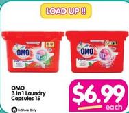 Omo - 3 In 1 Laundry Capsules 15 offers at $6.99 in Your Discount Chemist