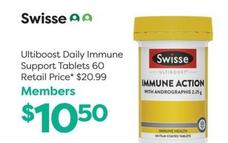 Swisse - Ultiboost Daily Immune Support Tablets 60 offers at $10.5 in National Pharmacies