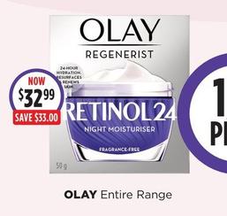 Olay - Entire Range offers at $32.99 in Wizard Pharmacy
