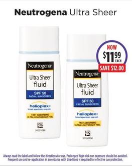Neutrogena - Ultra Sheer offers at $11.99 in Wizard Pharmacy
