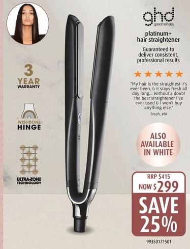 Ghd - Platinum+ Hair Straightener offers at $299 in Shaver Shop
