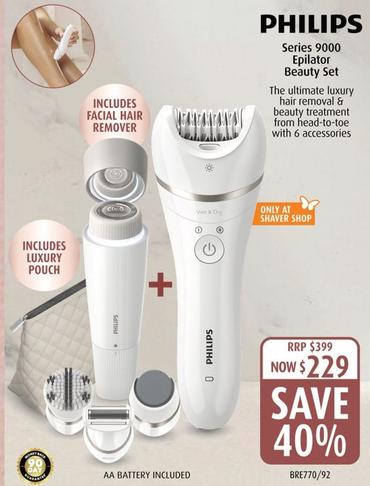 Philips - Series 9000 Epilator Beauty Set offers at $229 in Shaver Shop