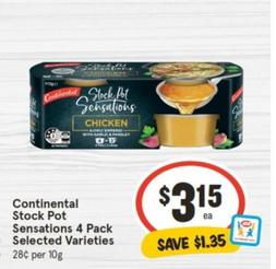 Continental - Stock Pot Sensations 4 Pack Selected Varieties offers at $3.15 in IGA