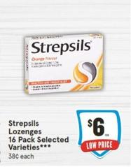 Strepsils - Lozenges 16 Pack Selected Varieties offers at $6 in IGA