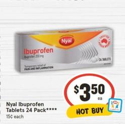 Nyal - Ibuprofen Tablets 24 Pack**** offers at $3.5 in IGA