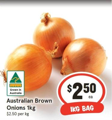 Australian Brown Onions 1kg offers at $2.5 in IGA