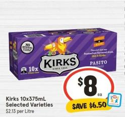 Kirks - 10x375ml Selected Varieties offers at $8 in IGA