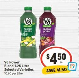 V8 Powerblend - 1.25 Litre Selected Varieties offers at $4.5 in IGA
