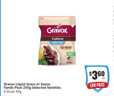 Gravox - Liquid Gravy Or Sauce Family Pack 250g Selected Varieties offers at $3.6 in IGA