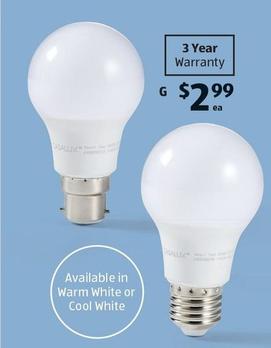 A60 LED Globes offers at $2.99 in ALDI