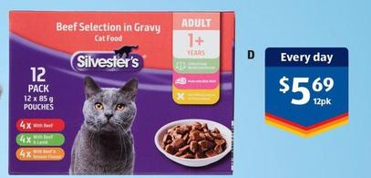 Silvester’s - Cat Food Pouch Multipack 12 X 85g offers at $5.69 in ALDI